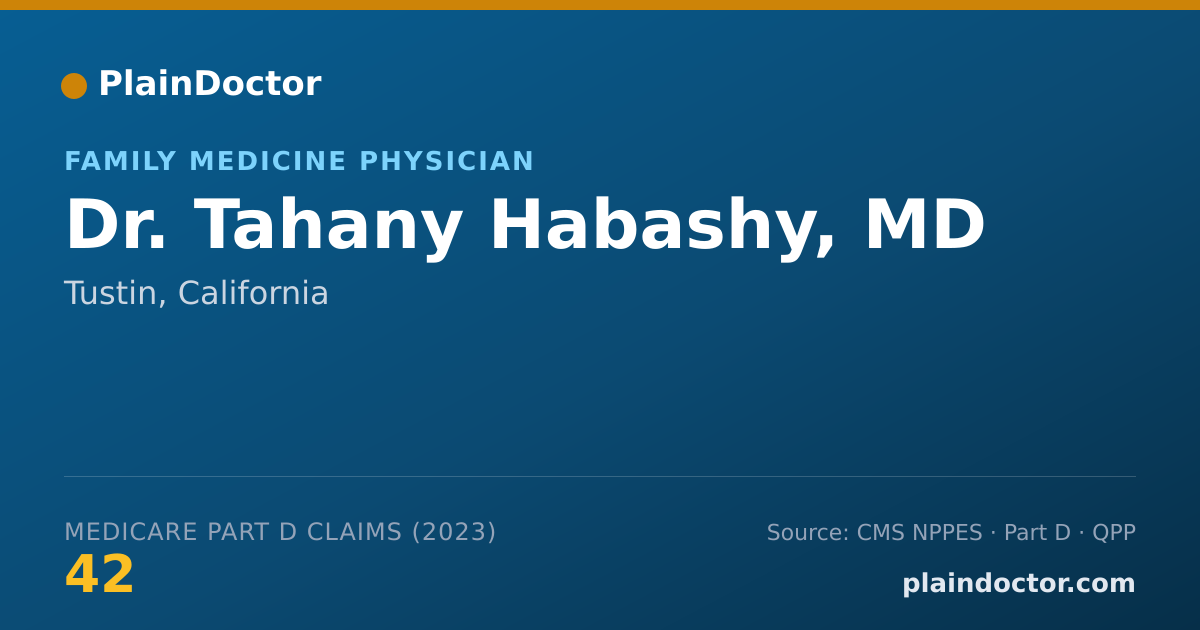 Shareable card for Tahany Habashy, MD - Family Medicine Physician, Tustin, CA