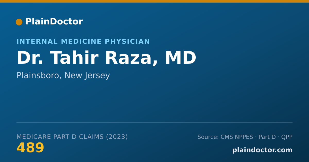 Shareable card for Tahir Raza, MD - Internal Medicine Physician, Plainsboro, NJ