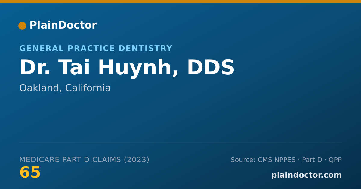 Shareable card for Tai Huynh, DDS - General Practice Dentistry, Oakland, CA