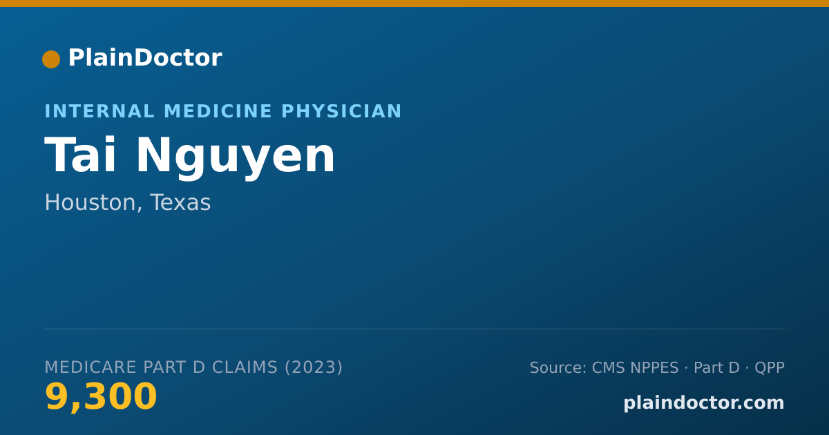 Shareable card for Tai Nguyen - Internal Medicine Physician, Houston, TX