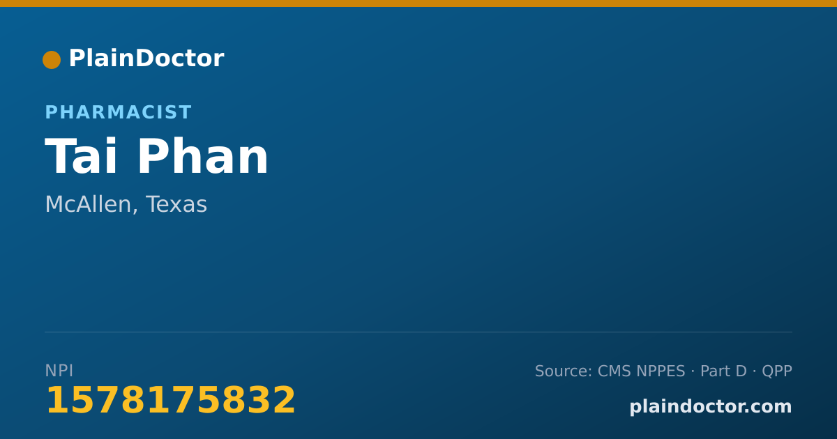 Shareable card for Tai Phan - Pharmacist, McAllen, TX