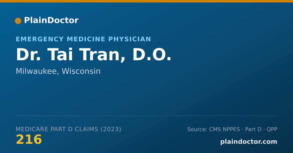 Shareable card for Tai Tran, D.O. - Emergency Medicine Physician, Milwaukee, WI