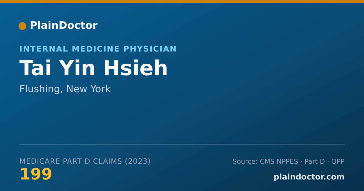 Shareable card for Tai Yin Hsieh - Internal Medicine Physician, Flushing, NY