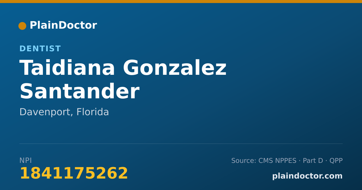 Shareable card for Taidiana Gonzalez Santander - Dentist, Davenport, FL