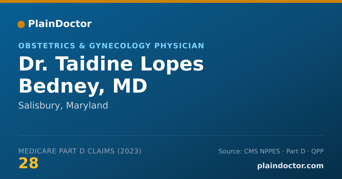 Shareable card for Taidine Lopes Bedney, MD - Obstetrics & Gynecology Physician, Salisbury, MD