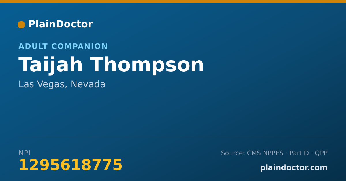Shareable card for Taijah Thompson - Adult Companion, Las Vegas, NV