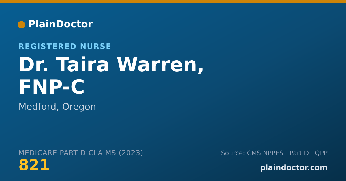 Shareable card for Taira Warren, FNP-C - Registered Nurse, Medford, OR