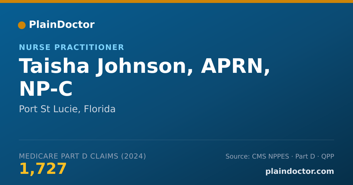 Shareable card for Taisha Johnson, APRN, NP-C - Nurse Practitioner, Port St Lucie, FL