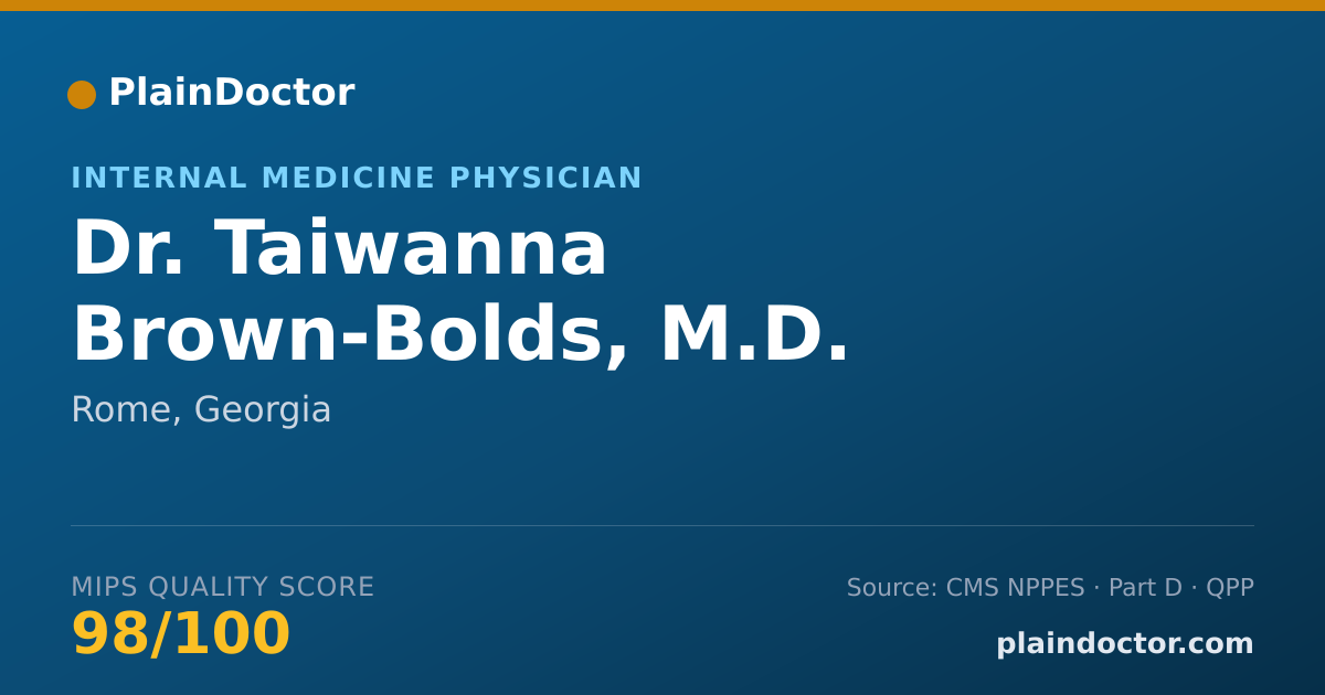 Shareable card for Taiwanna Brown-Bolds, M.D. - Internal Medicine Physician, Rome, GA