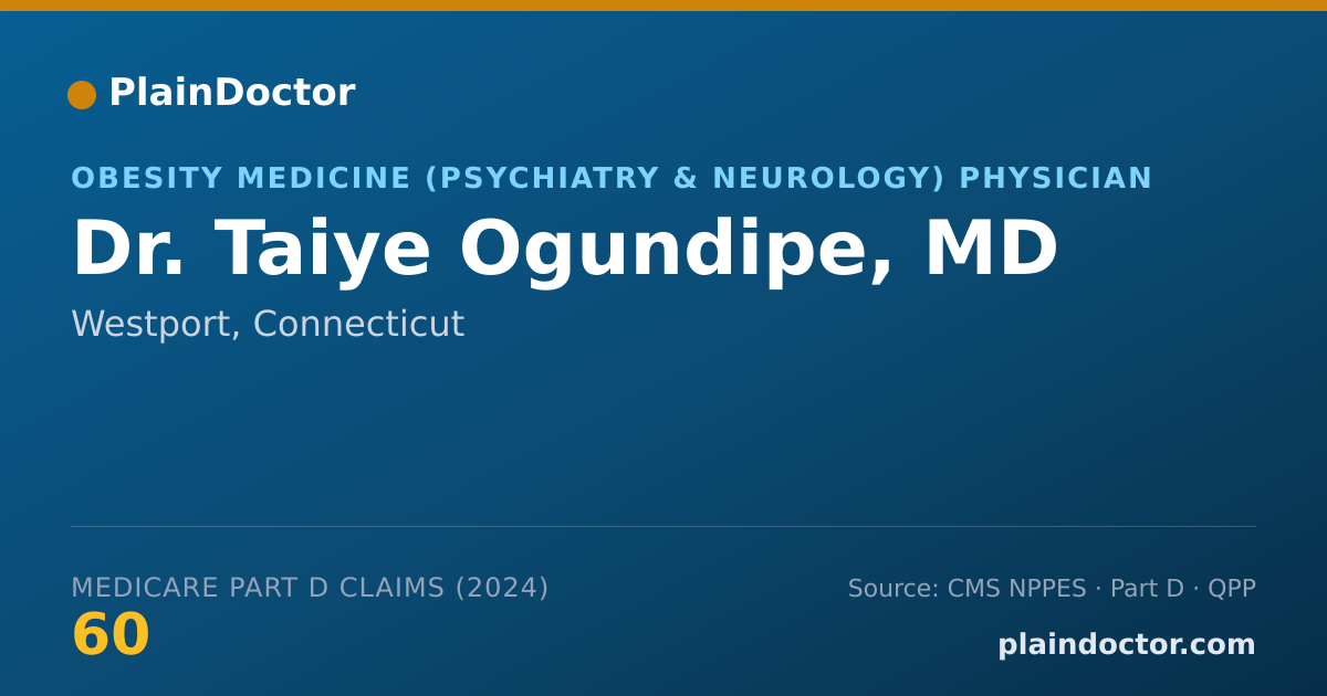 Shareable card for Taiye Ogundipe, MD - Obesity Medicine (Psychiatry & Neurology) Physician, Westport, CT