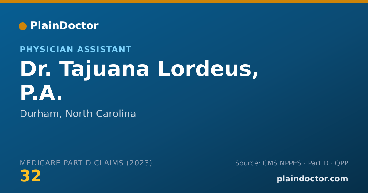 Shareable card for Tajuana Lordeus, P.A. - Physician Assistant, Durham, NC