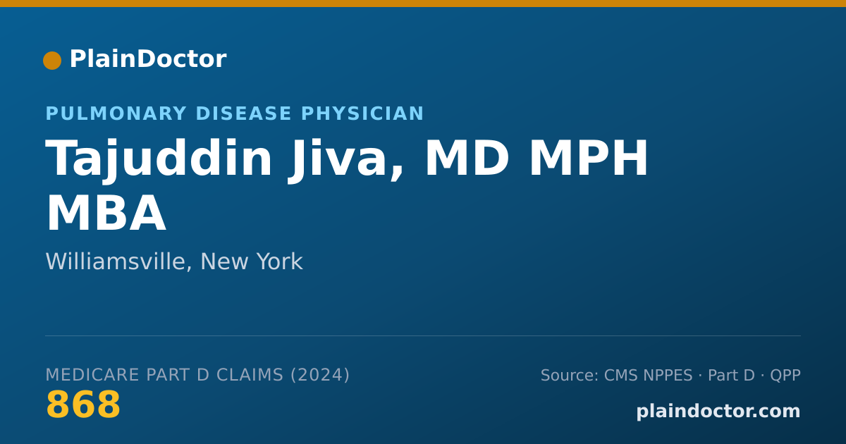 Shareable card for Tajuddin Jiva, MD MPH MBA - Pulmonary Disease Physician, Williamsville, NY