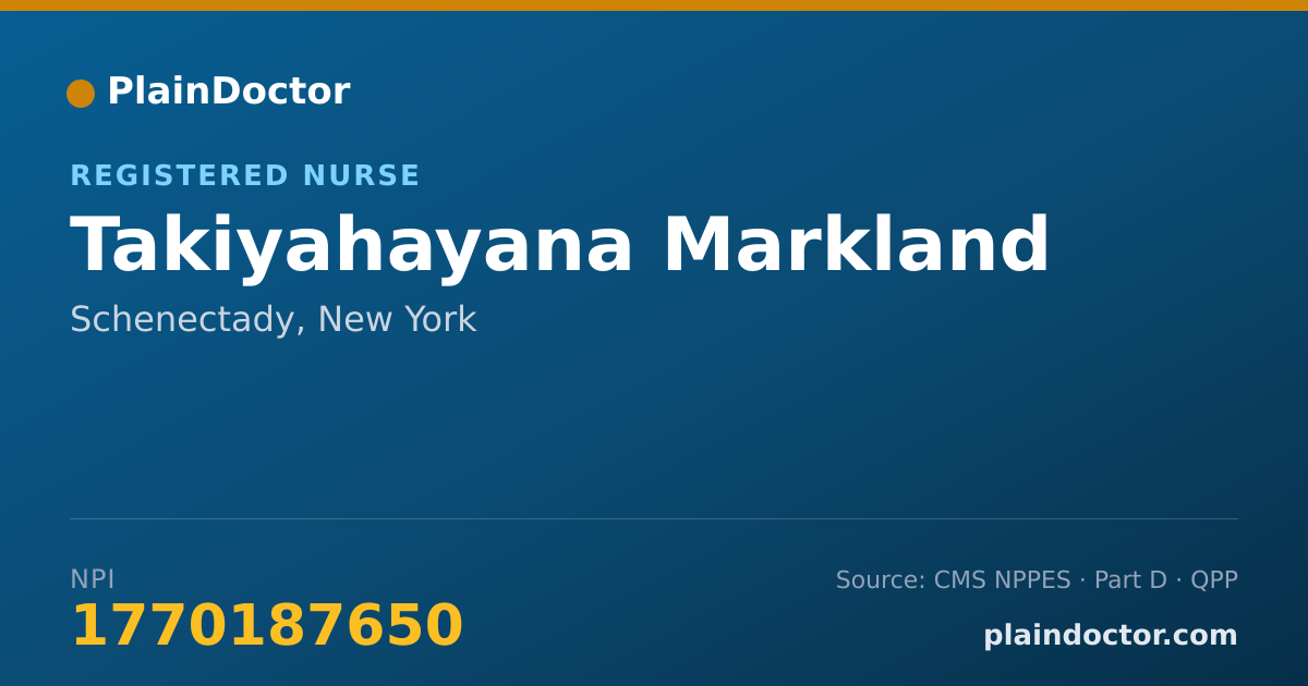 Shareable card for Takiyahayana Markland - Registered Nurse, Schenectady, NY