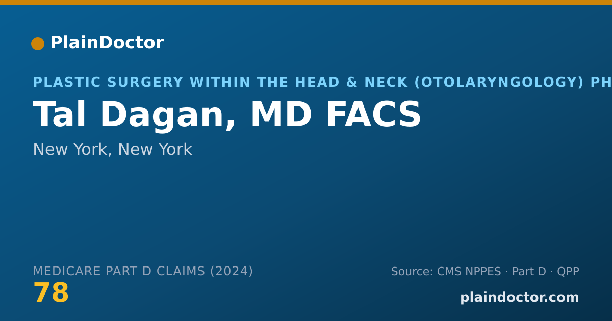 Shareable card for Tal Dagan, MD FACS - Plastic Surgery within the Head & Neck (Otolaryngology) Physician, New York, NY