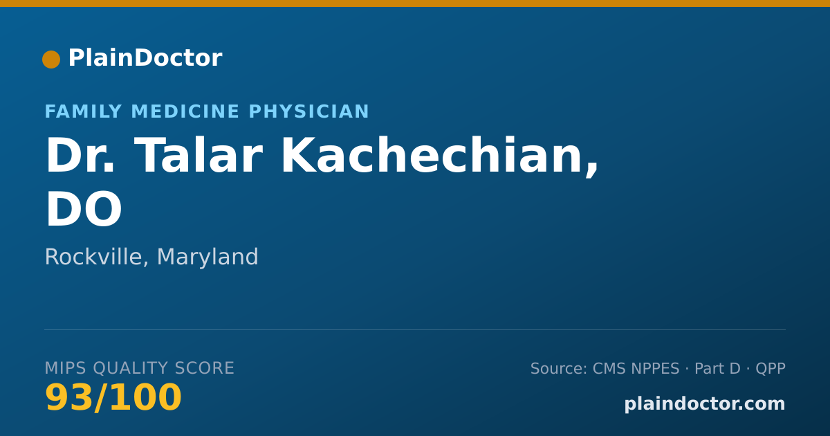 Shareable card for Talar Kachechian, DO - Family Medicine Physician, Rockville, MD