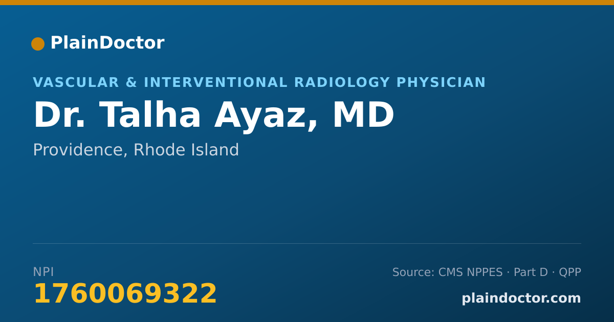 Shareable card for Talha Ayaz, MD - Diagnostic Radiology Physician, Providence, RI