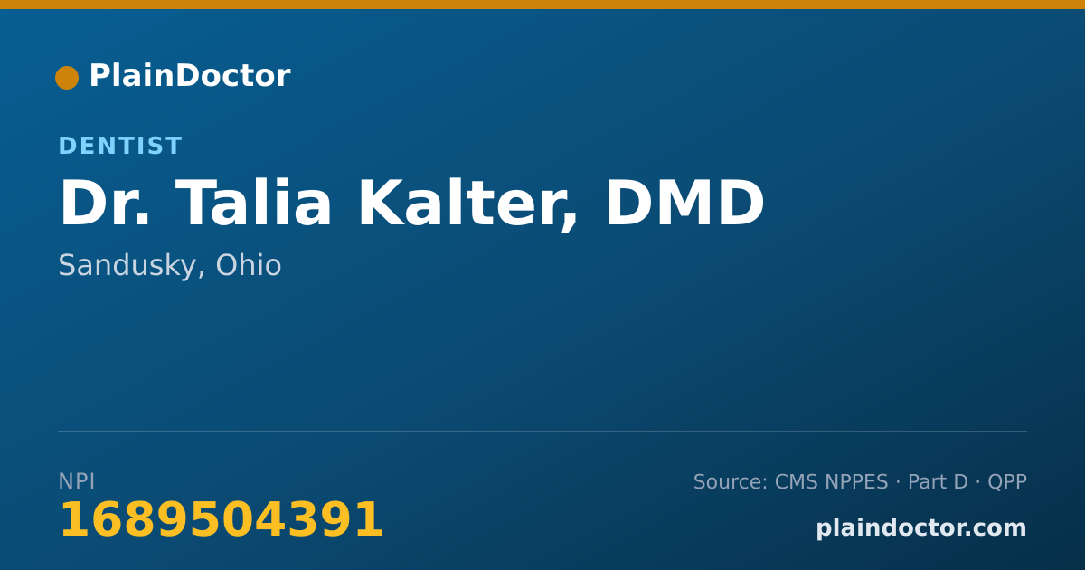 Shareable card for Talia Kalter, DMD - Dentist, Sandusky, OH