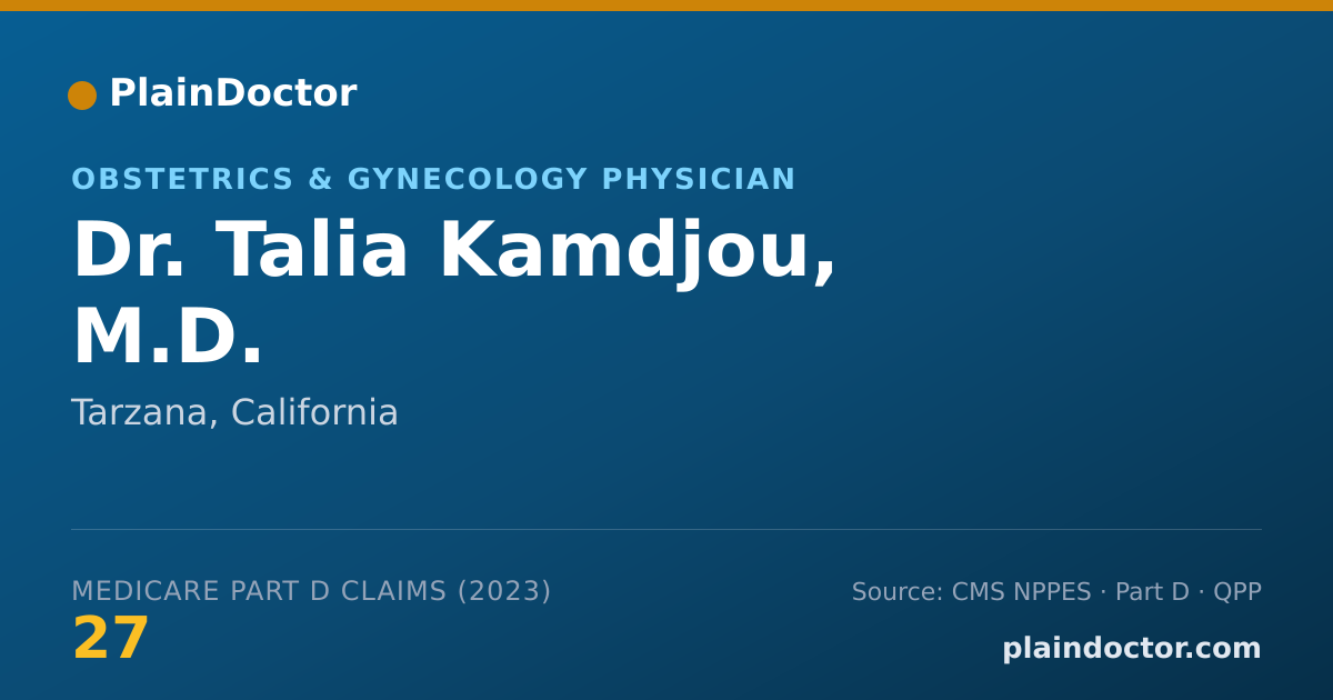 Shareable card for Talia Kamdjou, M.D. - Obstetrics & Gynecology Physician, Tarzana, CA