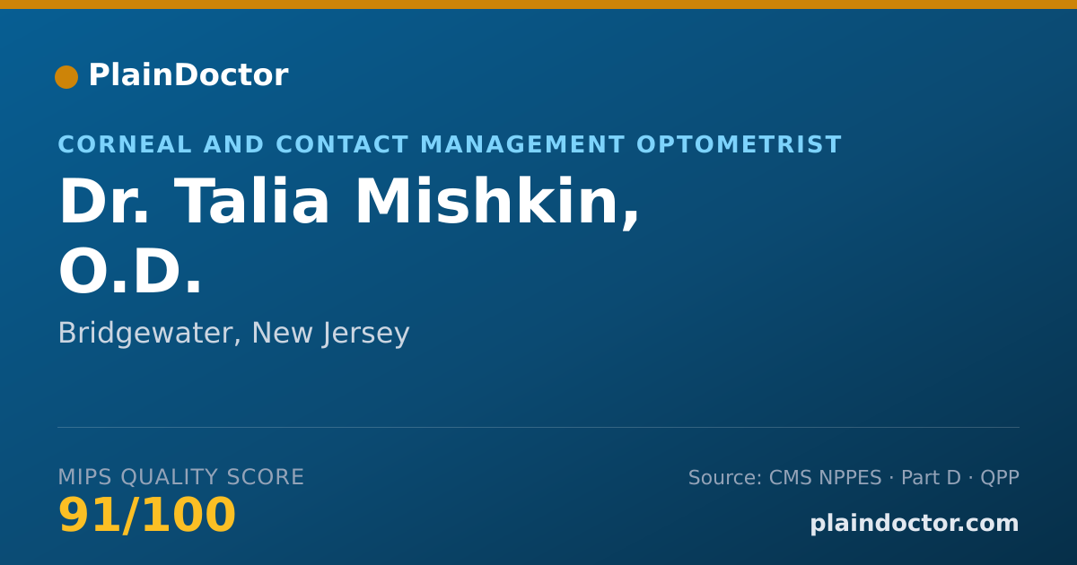 Shareable card for Talia Mishkin, O.D. - Corneal and Contact Management Optometrist, Bridgewater, NJ