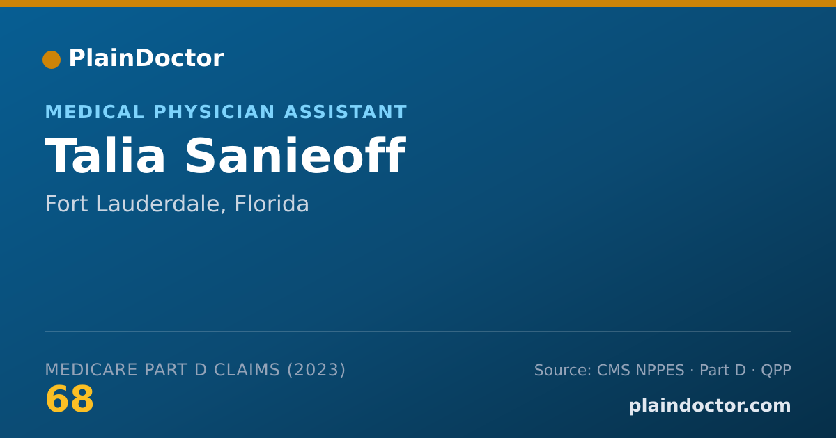 Shareable card for Talia Sanieoff - Medical Physician Assistant, Fort Lauderdale, FL