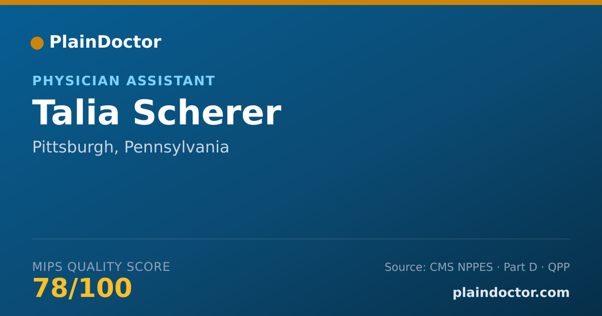 Shareable card for Talia Scherer - Physician Assistant, Pittsburgh, PA