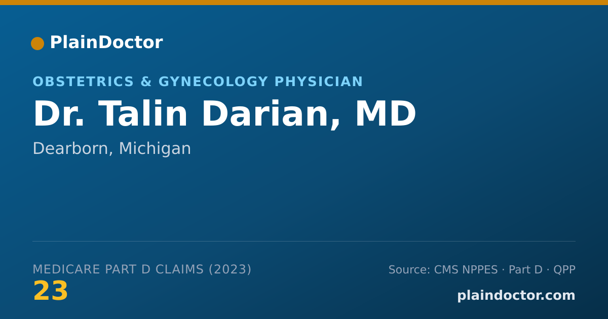 Shareable card for Talin Darian, MD - Obstetrics & Gynecology Physician, Dearborn, MI