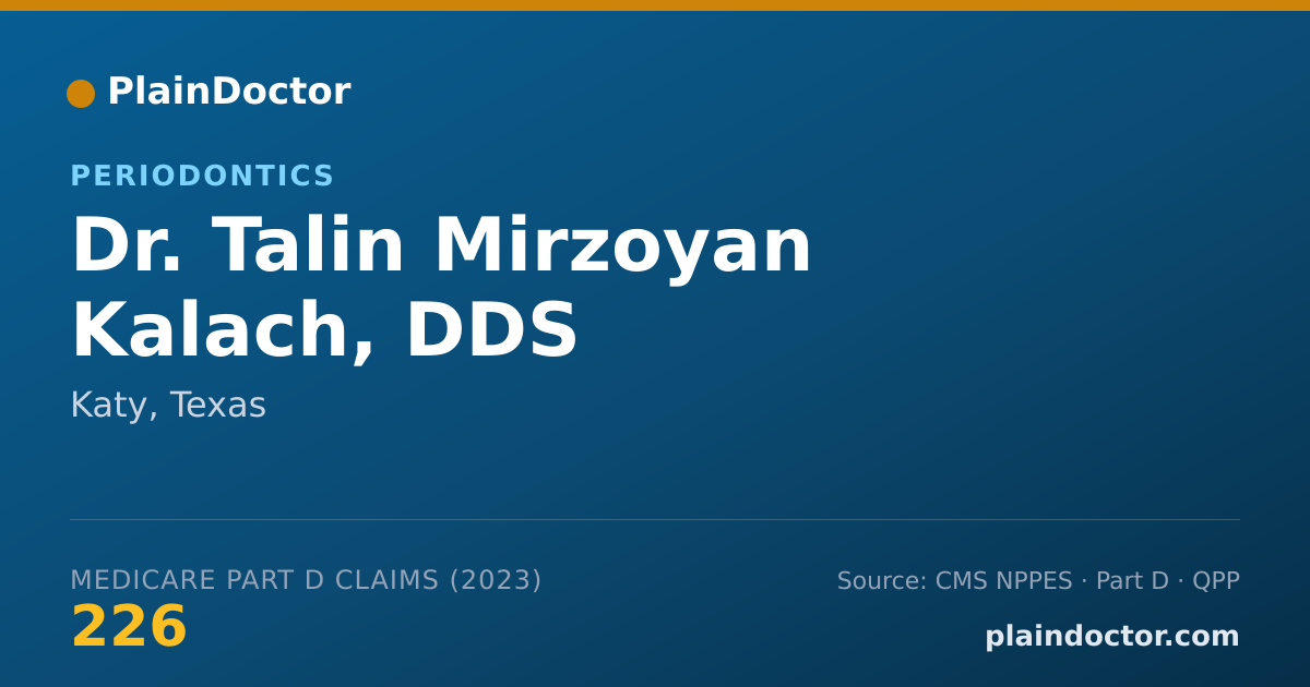 Shareable card for Talin Mirzoyan Kalach, DDS - Periodontics, Katy, TX