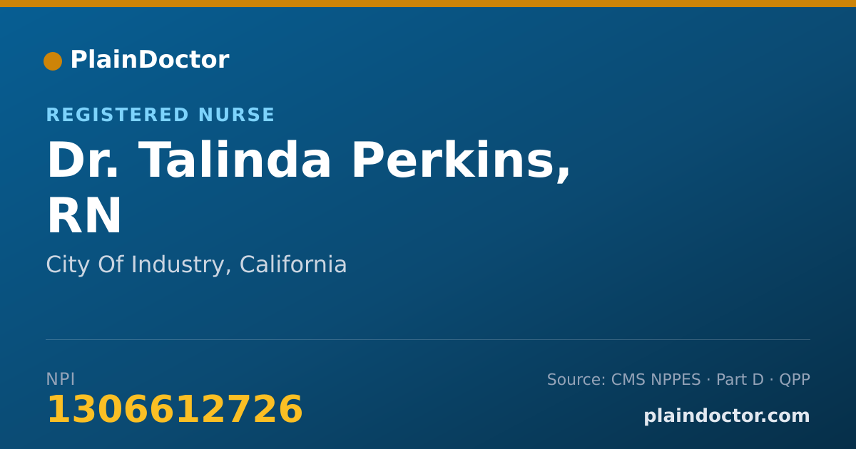 Shareable card for Talinda Perkins, RN - Registered Nurse, City Of Industry, CA