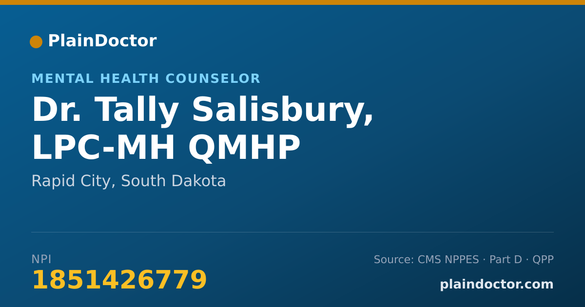 Shareable card for Tally Salisbury, LPC-MH QMHP - Mental Health Counselor, Rapid City, SD