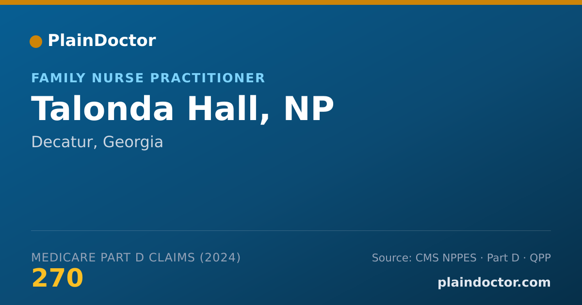 Shareable card for Talonda Hall, NP - Family Nurse Practitioner, Decatur, GA