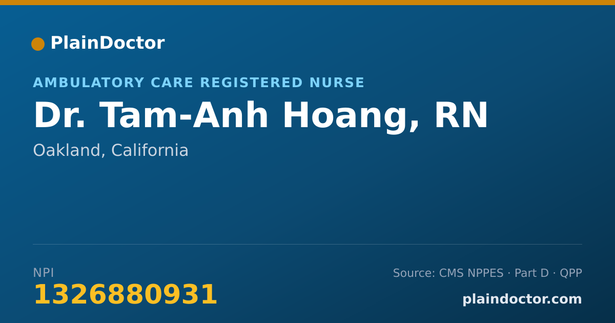 Shareable card for Tam-Anh Hoang, RN - Ambulatory Care Registered Nurse, Oakland, CA