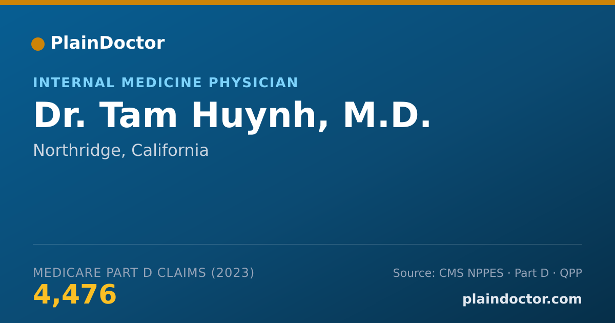 Shareable card for Tam Huynh, M.D. - Internal Medicine Physician, Northridge, CA