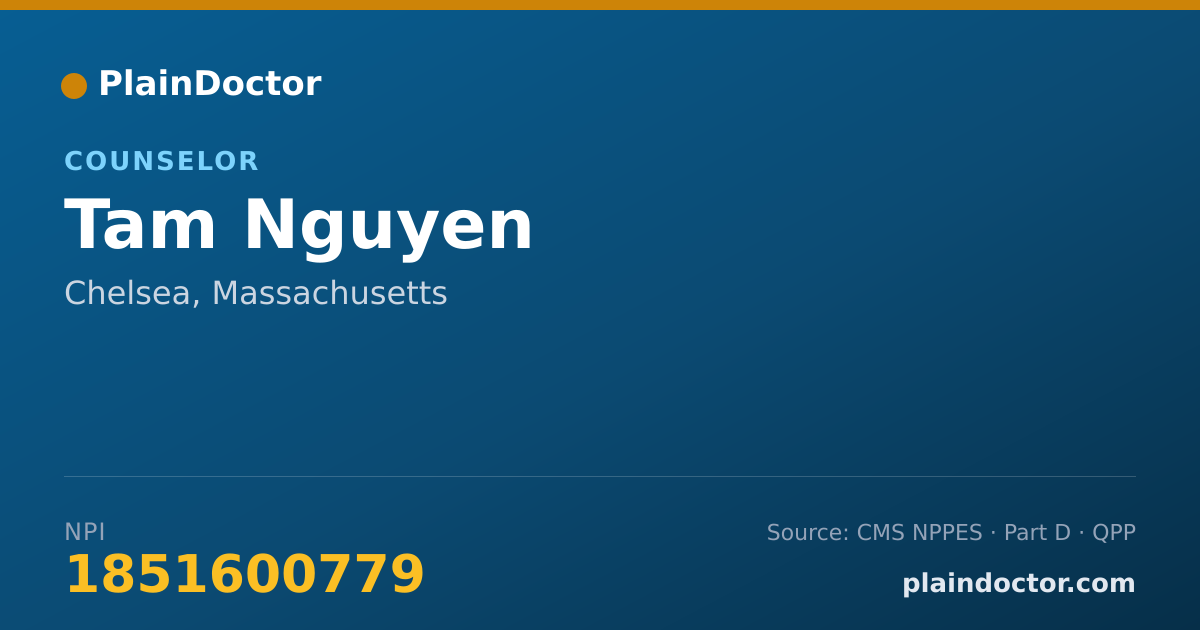 Shareable card for Tam Nguyen - Counselor, Chelsea, MA