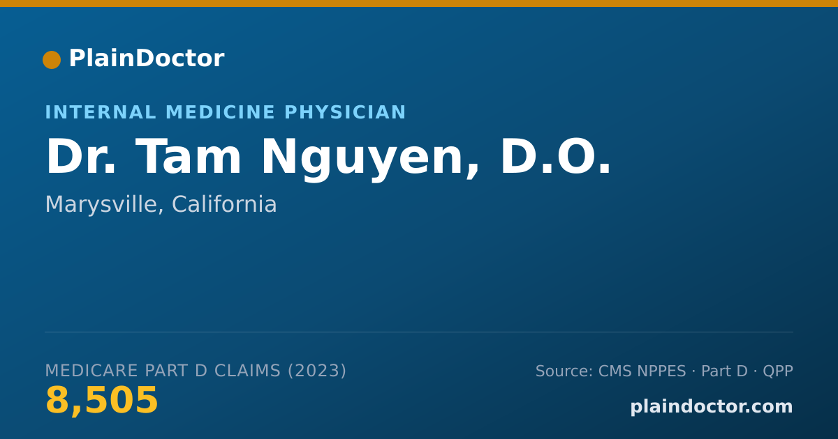 Shareable card for Tam Nguyen, D.O. - Internal Medicine Physician, Marysville, CA