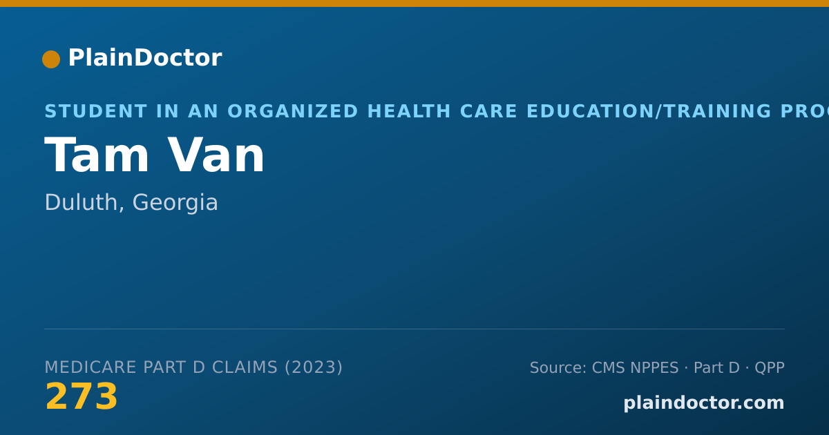 Shareable card for Tam Van - Student in an Organized Health Care Education/Training Program, Duluth, GA