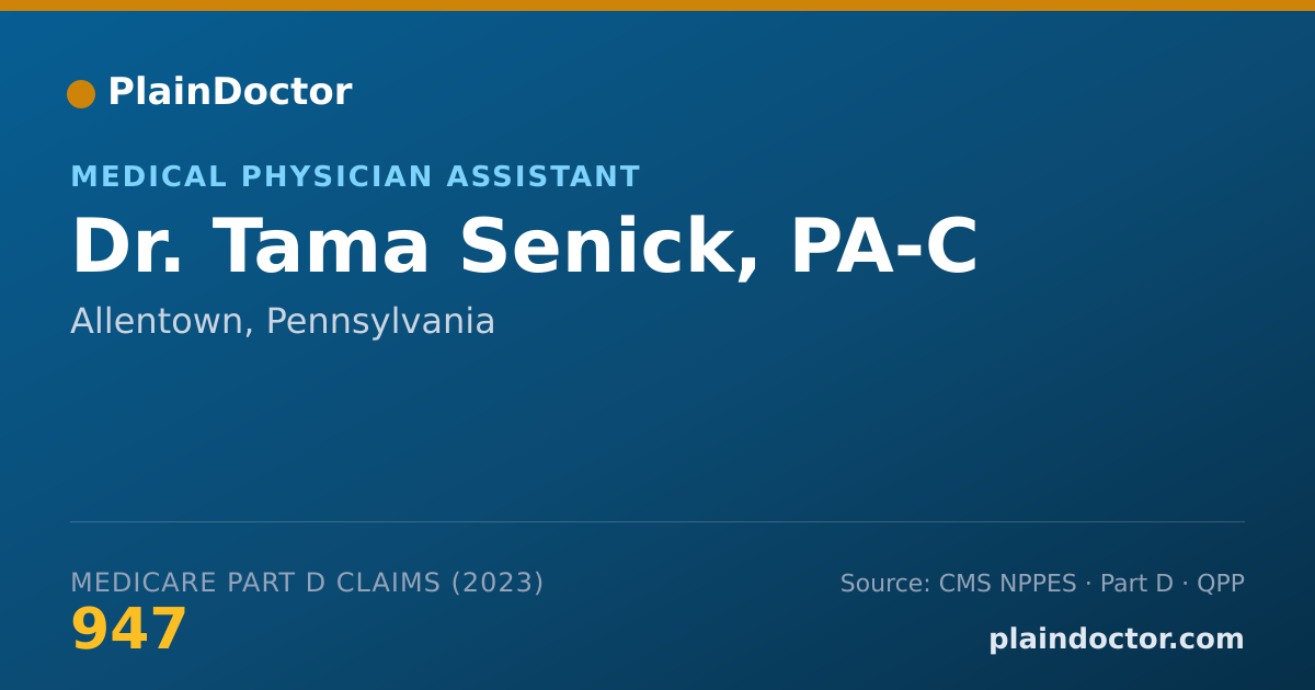 Shareable card for Tama Senick, PA-C - Medical Physician Assistant, Allentown, PA