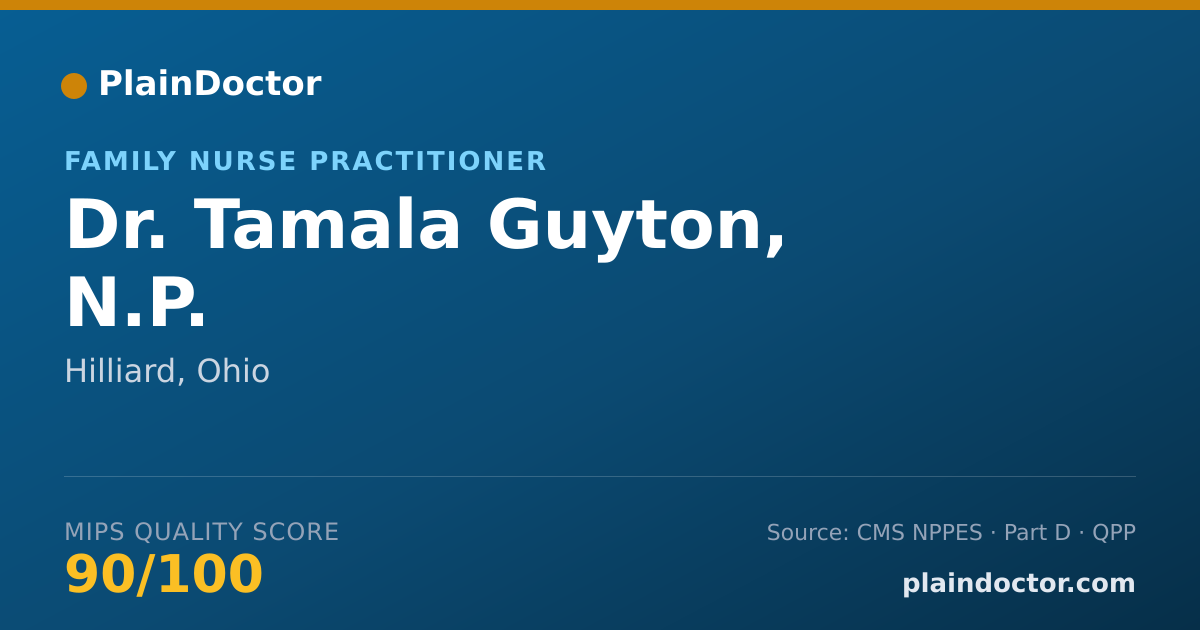 Shareable card for Tamala Guyton, N.P. - Family Nurse Practitioner, Hilliard, OH