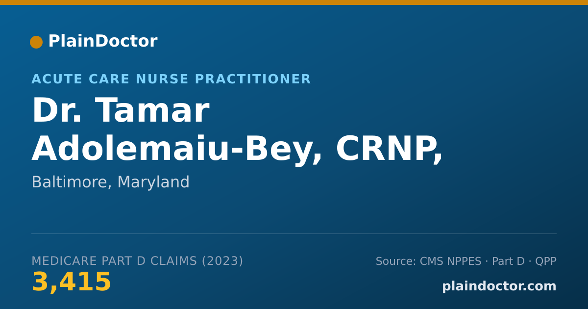 Shareable card for Tamar Adolemaiu-Bey, CRNP, DNP - Acute Care Nurse Practitioner, Baltimore, MD