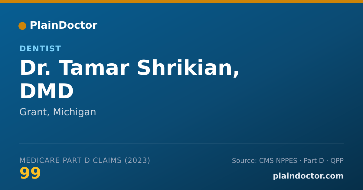 Shareable card for Tamar Shrikian, DMD - Dentist, Grant, MI