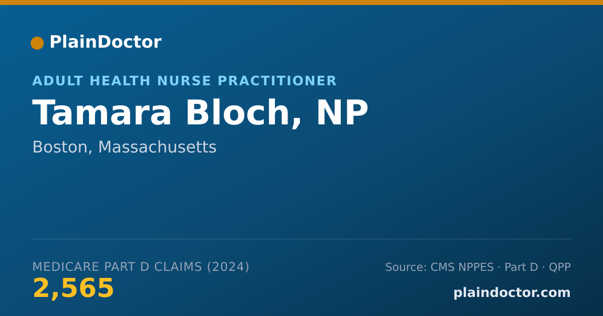 Shareable card for Tamara Bloch, NP - Adult Health Nurse Practitioner, Boston, MA