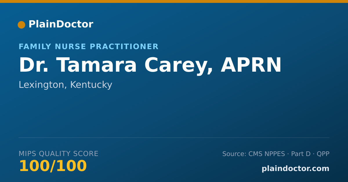 Shareable card for Tamara Carey, APRN - Family Nurse Practitioner, Lexington, KY