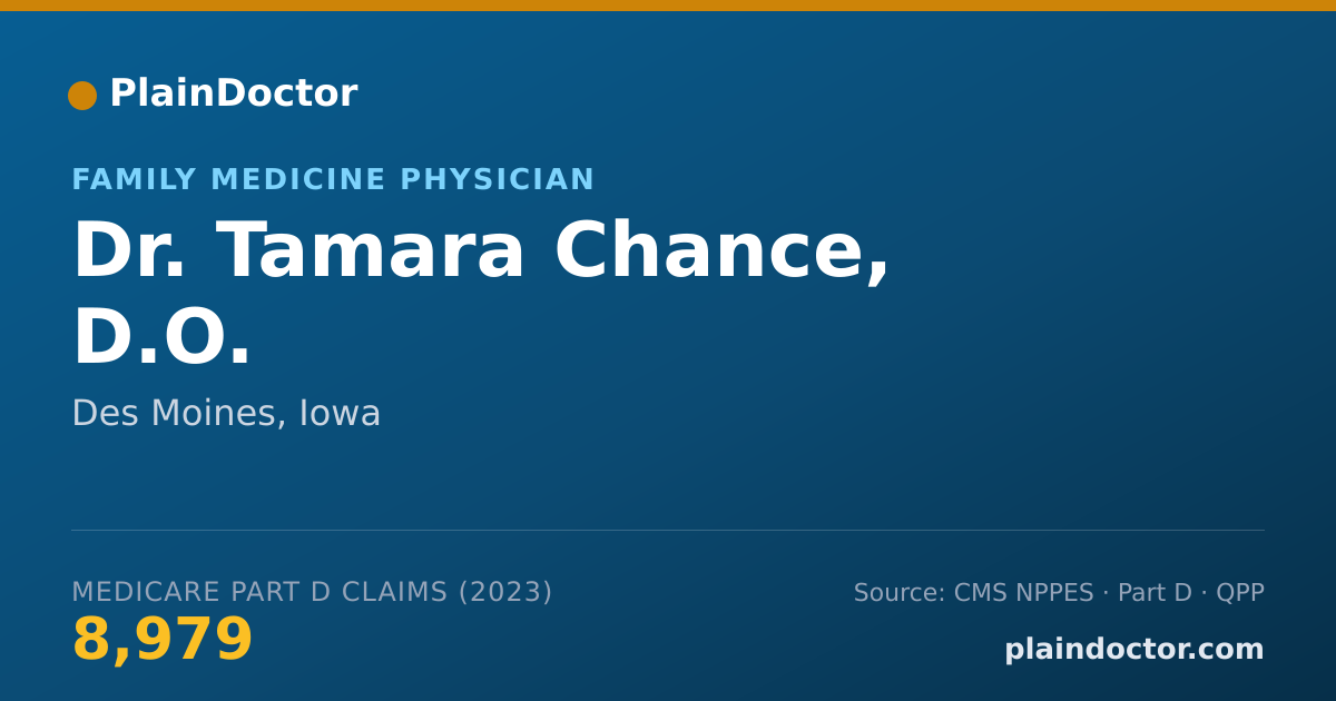 Shareable card for Tamara Chance, D.O. - Family Medicine Physician, Des Moines, IA