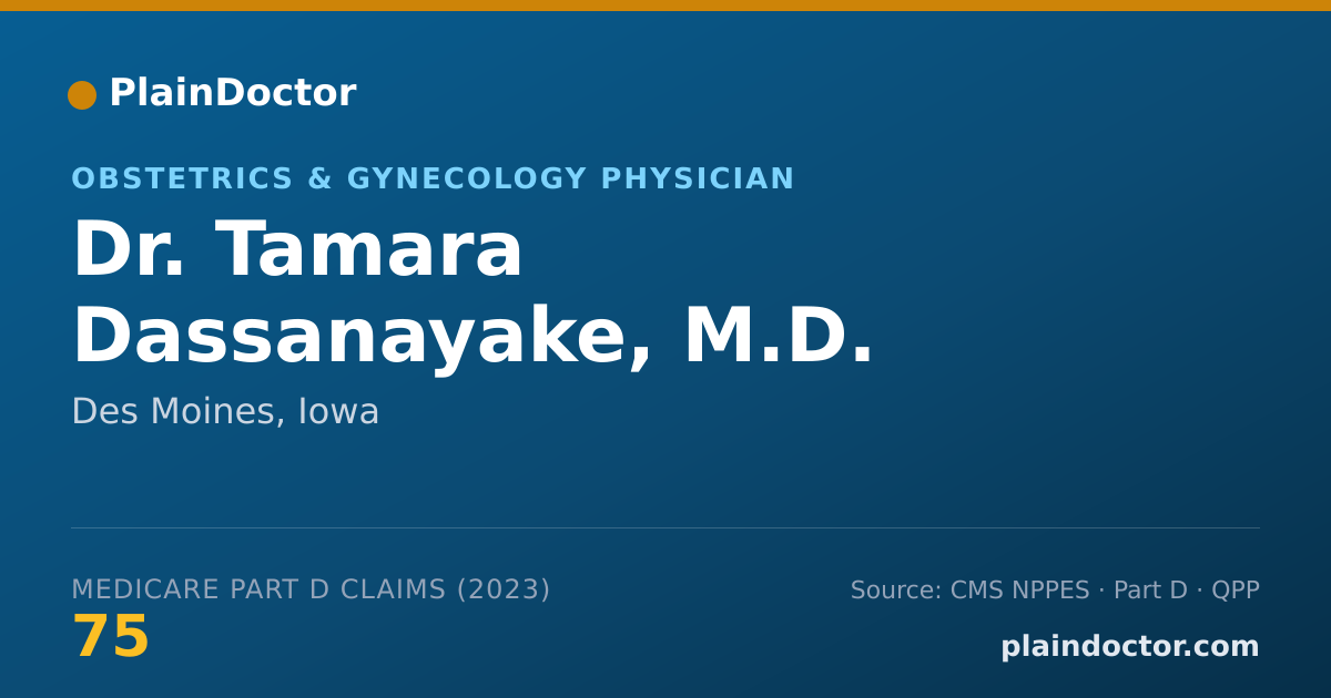 Shareable card for Tamara Dassanayake, M.D. - Obstetrics & Gynecology Physician, Des Moines, IA