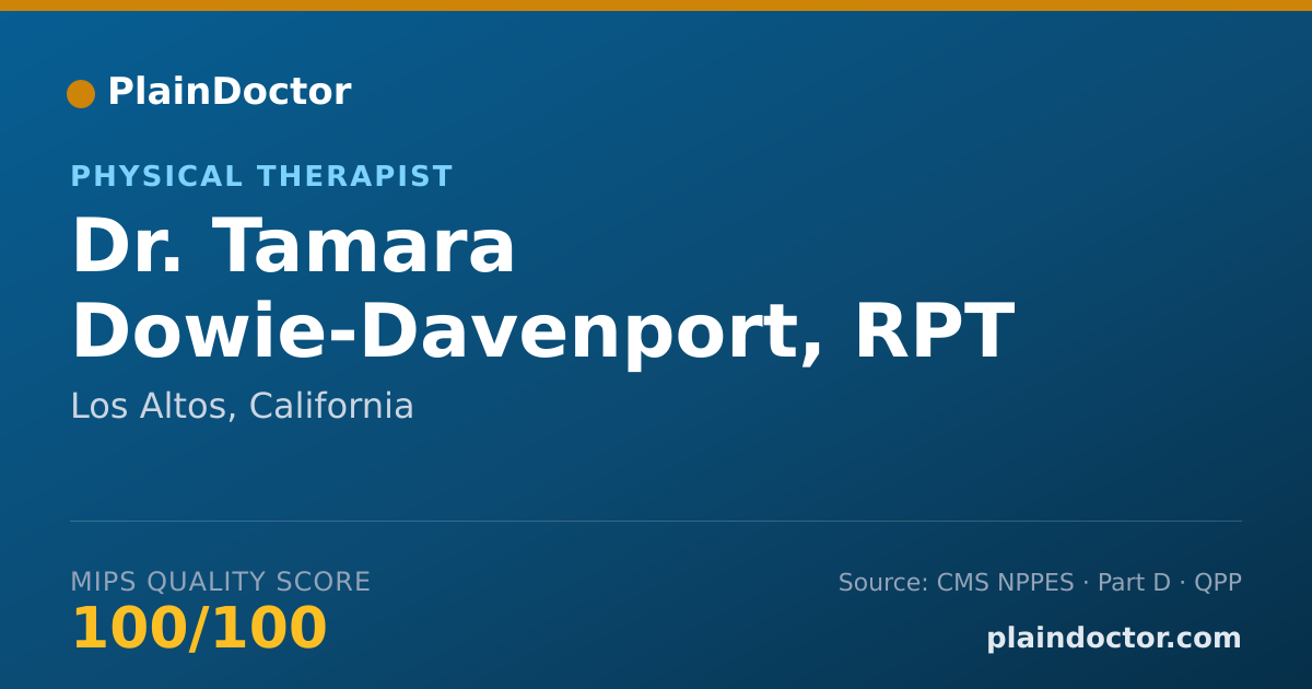Shareable card for Tamara Dowie-Davenport, RPT - Physical Therapist, Los Altos, CA