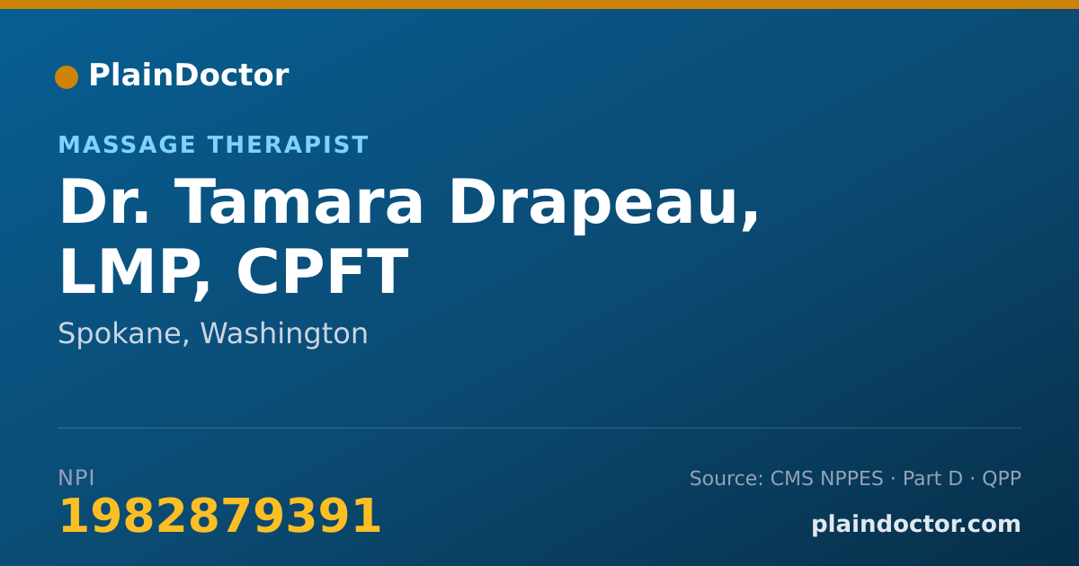 Shareable card for Tamara Drapeau, LMP, CPFT - Massage Therapist, Spokane, WA