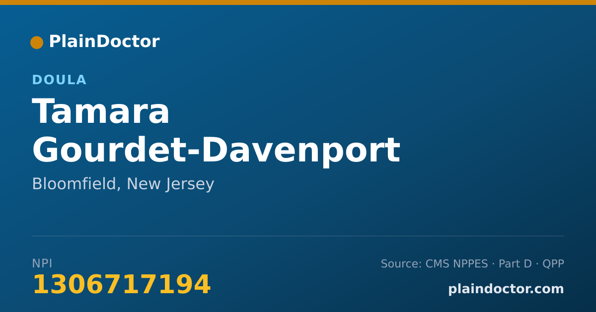 Shareable card for Tamara Gourdet-Davenport - Doula, Bloomfield, NJ