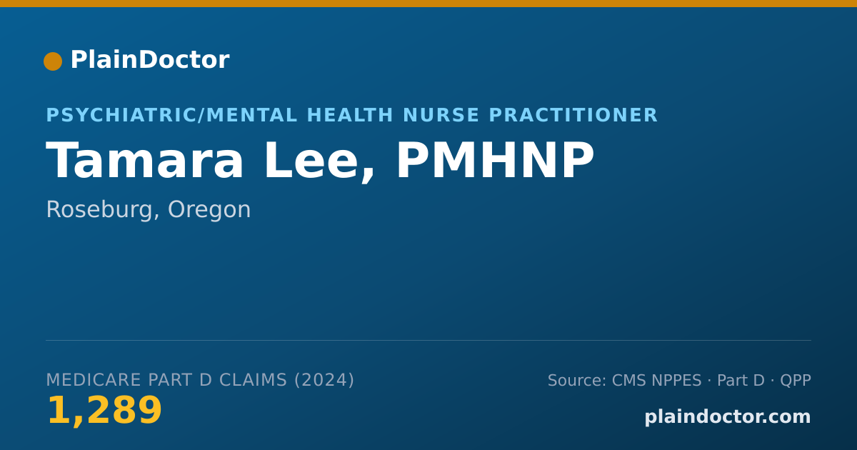 Shareable card for Tamara Lee, PMHNP - Psychiatric/Mental Health Nurse Practitioner, Roseburg, OR