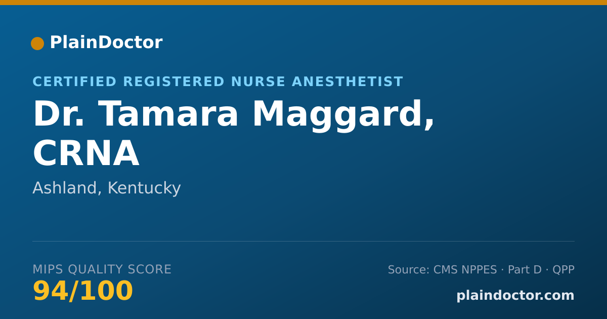 Shareable card for Tamara Maggard, CRNA - Certified Registered Nurse Anesthetist, Ashland, KY