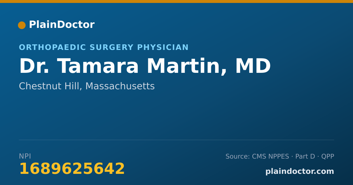 Shareable card for Tamara Martin, MD - Orthopaedic Surgery Physician, Chestnut Hill, MA