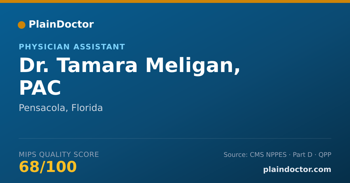 Shareable card for Tamara Meligan, PAC - Physician Assistant, Pensacola, FL
